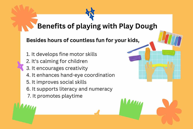 Play Dough Mats Set - Creative 8 mats with 4 non-sticky and toxic clay