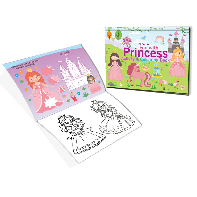 Fun with Princess Activity & Colouring : Interactive & Activity Children Book by Dreamland Publications 9789395406017