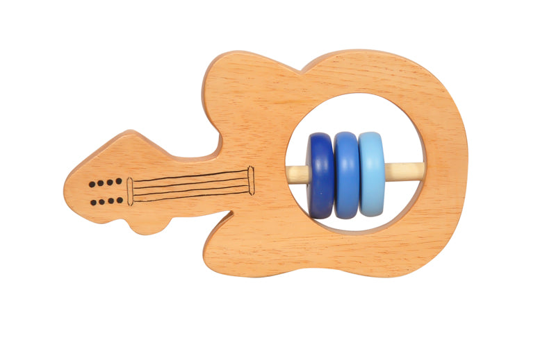 Wooden Guitar Rattle - Neem Wood