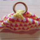 Crochet Handmade Wood Teether cum Hanky