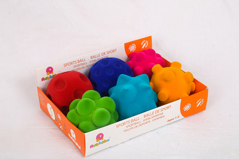 Sports Ball Assortment Mix (Set of 6) (0 to 10 years)(Non-Toxic Rubber Toys)