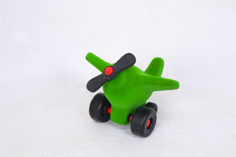 The Takota Prop Airplane Large - Green (With Fan) (0 to 10 years)(Non-Toxic Rubber Toys)