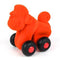 Orange Monkey With Yellow Wheels (0 to 10 years)(Non-Toxic Rubber Toys)