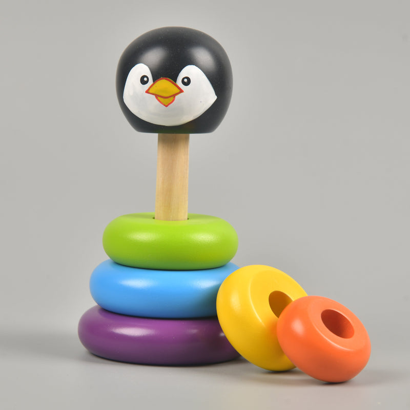 Svecha Toys: Penguin rainbow ring stacker