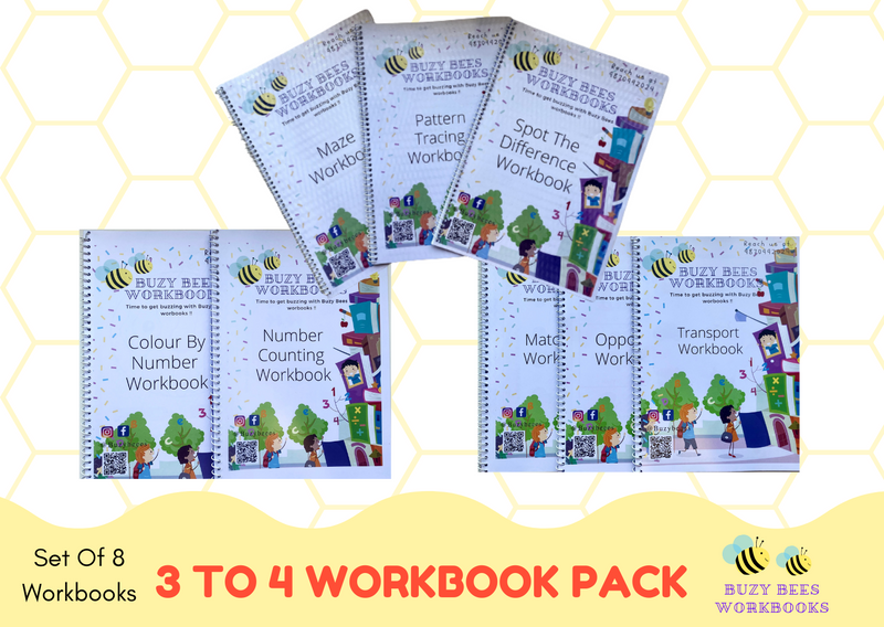 3 to 4 years Mixed Workbook pack - Set of 8 Workbooks