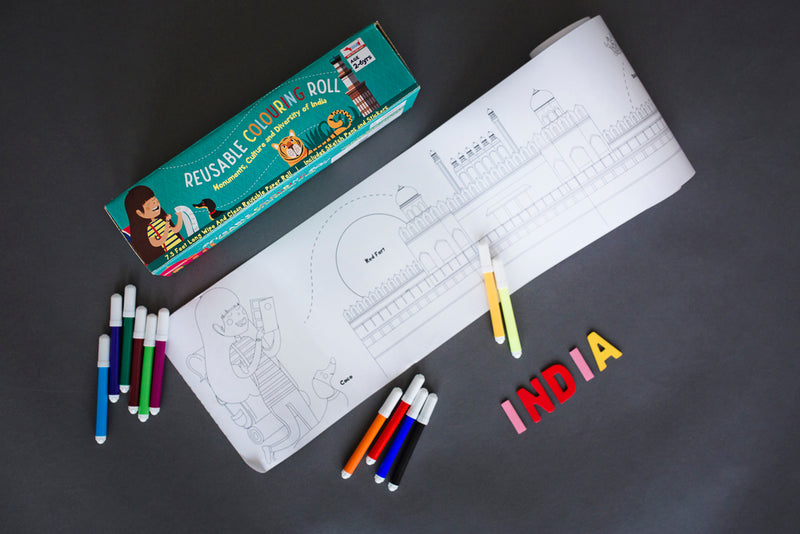 Explore India Wipe n Clean Colouring Roll