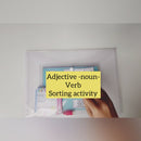 Adjective-noun-verb sorting activity