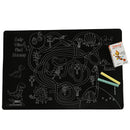 Reusable Chalk Board Drawing Table Mats, Set of 3 Mats (Includes 10 Coloured Chalks)