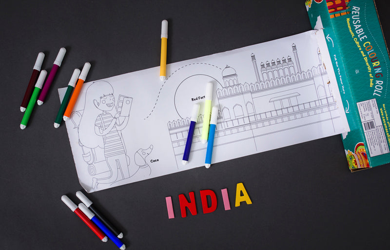 Explore India Wipe n Clean Colouring Roll
