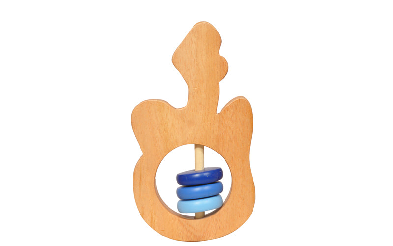 Wooden Guitar Rattle - Neem Wood