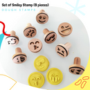 KIDDO KORNER | Smiley Play Dough Stamp Set | Wooden Toys | Wooden Stamps for Kids | Stamps for Kids Craft | 9 Piece Smile Emoji Stamps Set for Kids Teachers…