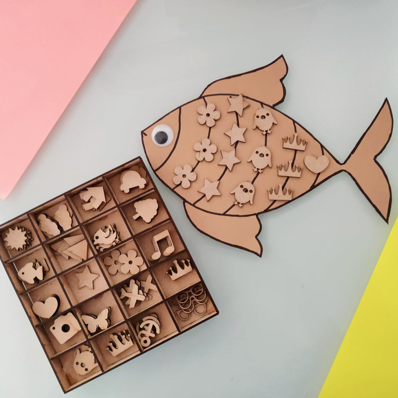 KIDDO KORNER | Wooden Cutouts for Art & Crafts | Craft Kit | MDF Cutout Kit | Craft Kit for Kids | MDF Cutout Kit for Kids