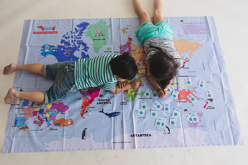 Hop Around the World - Giant World Map Twister Game