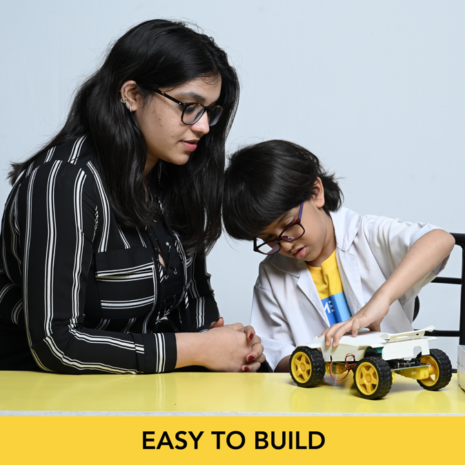 ThinkerPlace STEM DIY Obstacle Avoiding Programmable Bluetooth Robot with Toolkit for kids to Learn Coding, Robotics and Electronics | Age: 8+ years | STEM learning Toys | Learning & Education Toys | 3D Printed Case