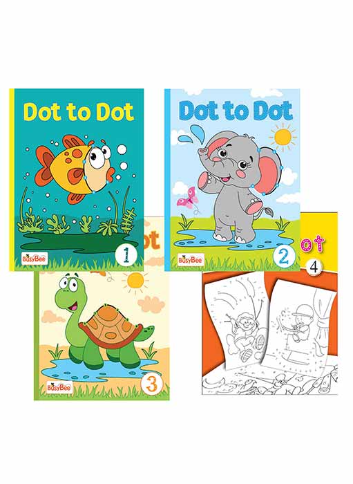 Set of 4 Dot to Dot Books for 3+ Year Old Children