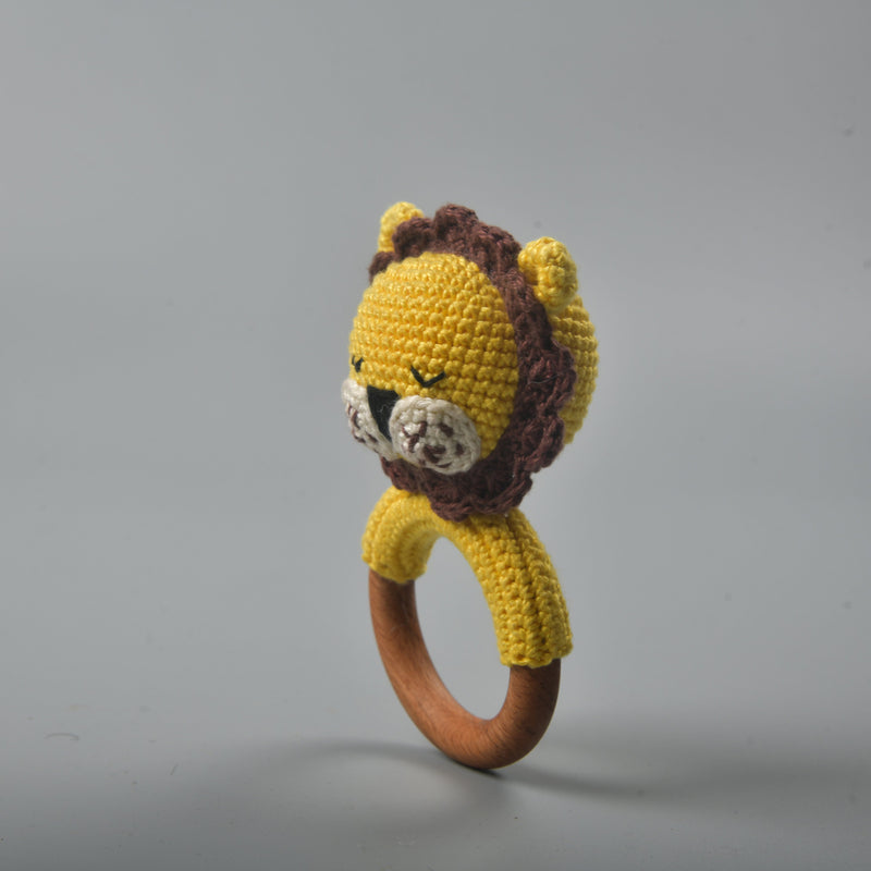 Svecha Toys: Adam the Lion - Crochet Teether cum Rattle