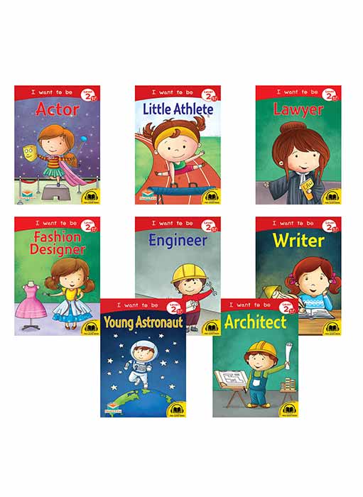 Set of 8 I want to be Books for 6-7 Year Old Children