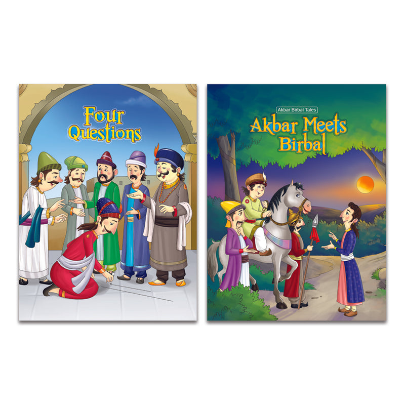 Akabar Meets Birbal,Four Quetions 2 in 1 Story Books for kids