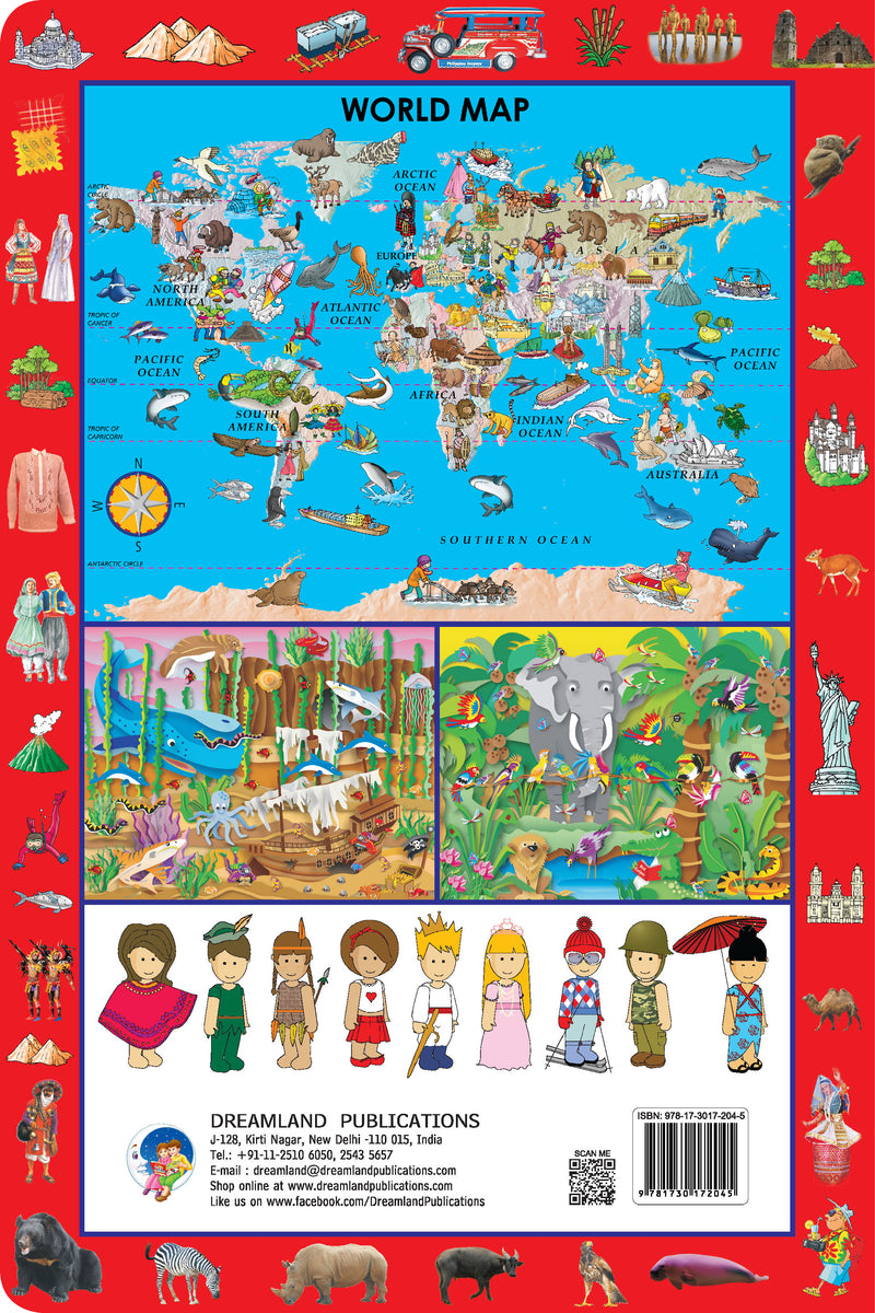 My Jumbo Book Of World Atlas : Early Learning Children Book By Dreamland Publications 9781730172045