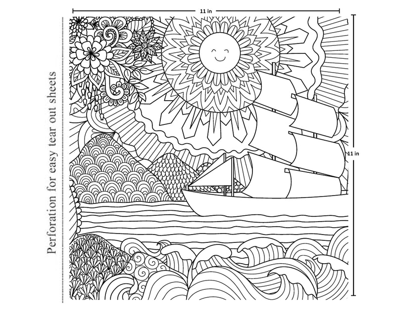 Travel - Adults Colouring Book with Tearout sheet