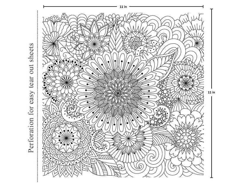 Mandala - Adults Colouring Book with Tearout sheet