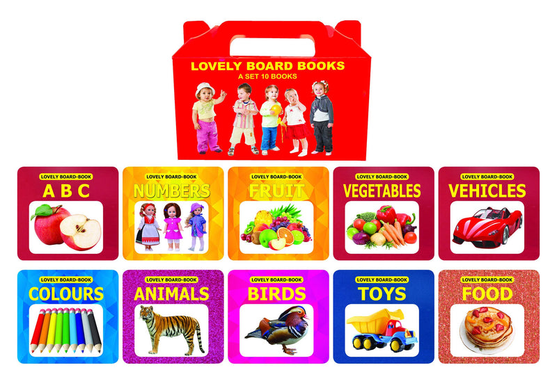 Lovely Board Books Gift Pack (10 Titles) : Early Learning Children Book By Dreamland Publications