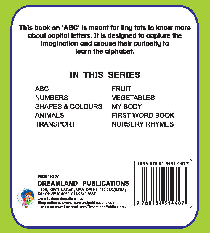 First Padded Board Book - ABC : Early Learning Children Book By Dreamland Publications 9788184514407