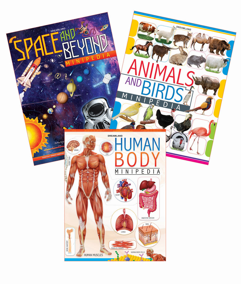 Minipedia Series (A set of 3 Books) : Reference Educational Wall Chart By Dreamland Publications 9788194311997