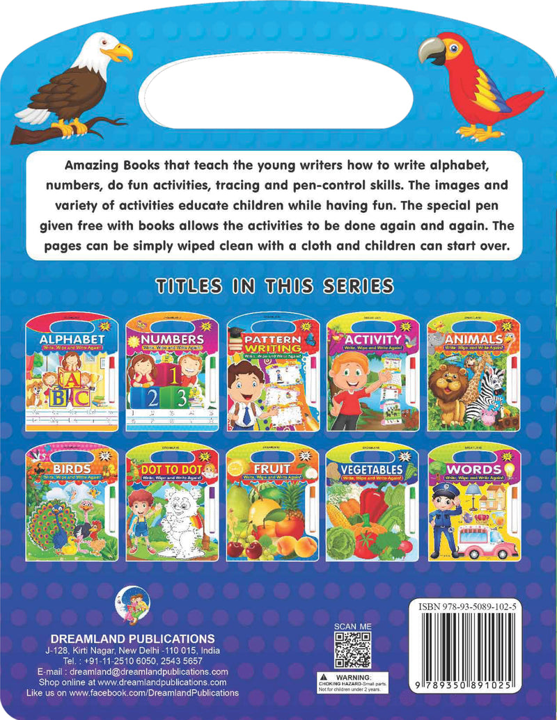 Write and Wipe Book - Birds : Early Learning Children Book By Dreamland Publications 9789350891025