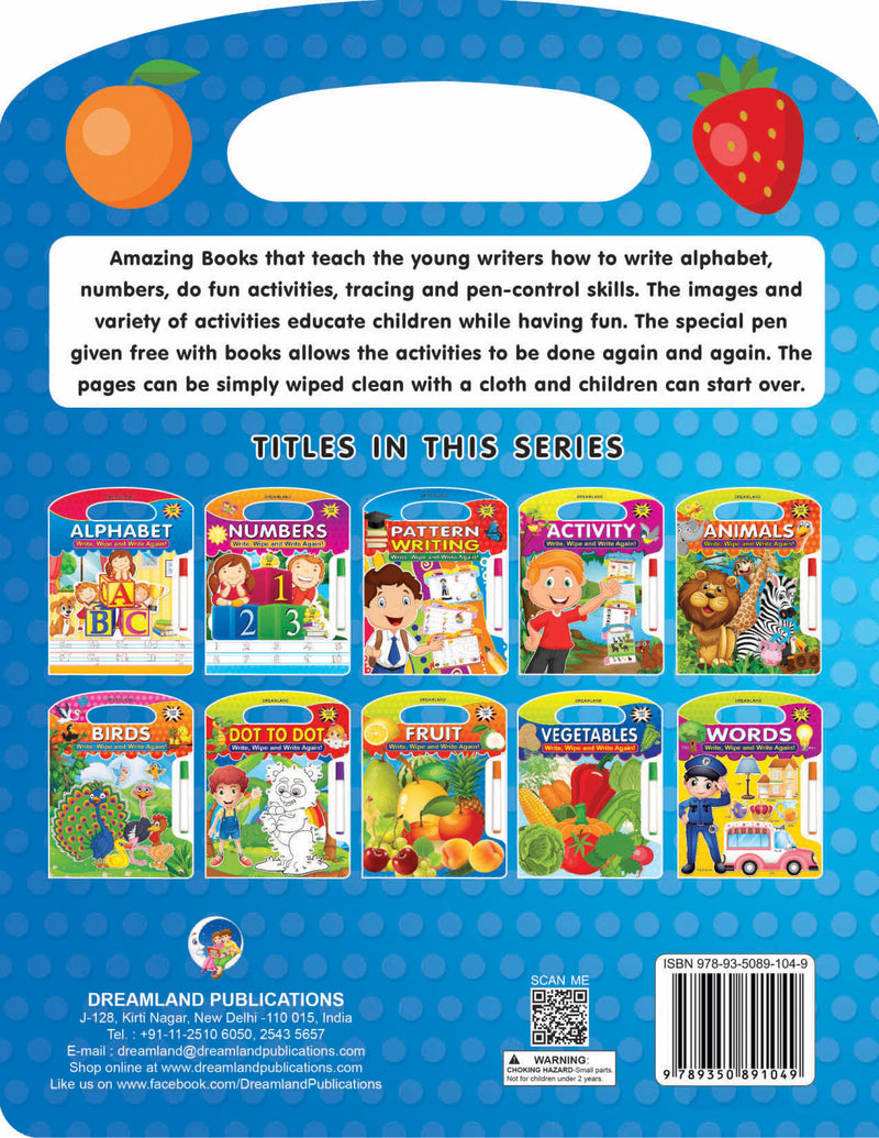 Write and Wipe Book - Fruit : Early Learning Children Book By Dreamland Publications 9789350891049