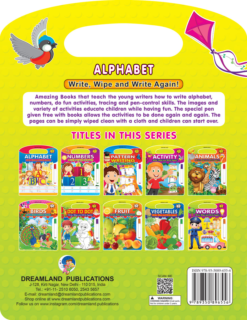Write and Wipe Book - Alphabets : Early Learning Children Book By Dreamland Publications 9789350896556