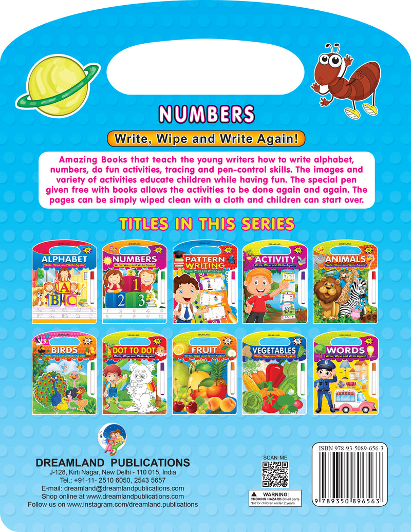 Write and Wipe Book - Numbers : Early Learning Children Book By Dreamland Publications 9789350896563