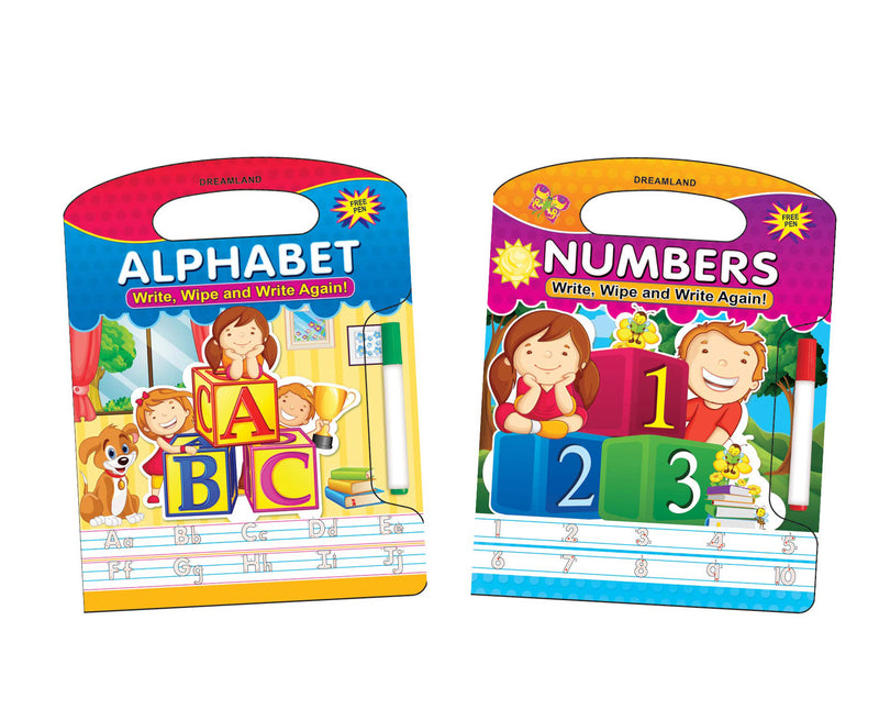 Write and Wipe Books- Pack (2 Titles) : Alphabets & Numbers