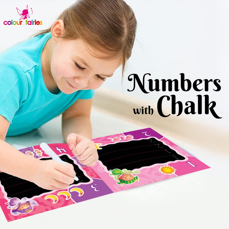 Colour Fairies - PRACTICE WRITING NUMBERS WITH CHALK