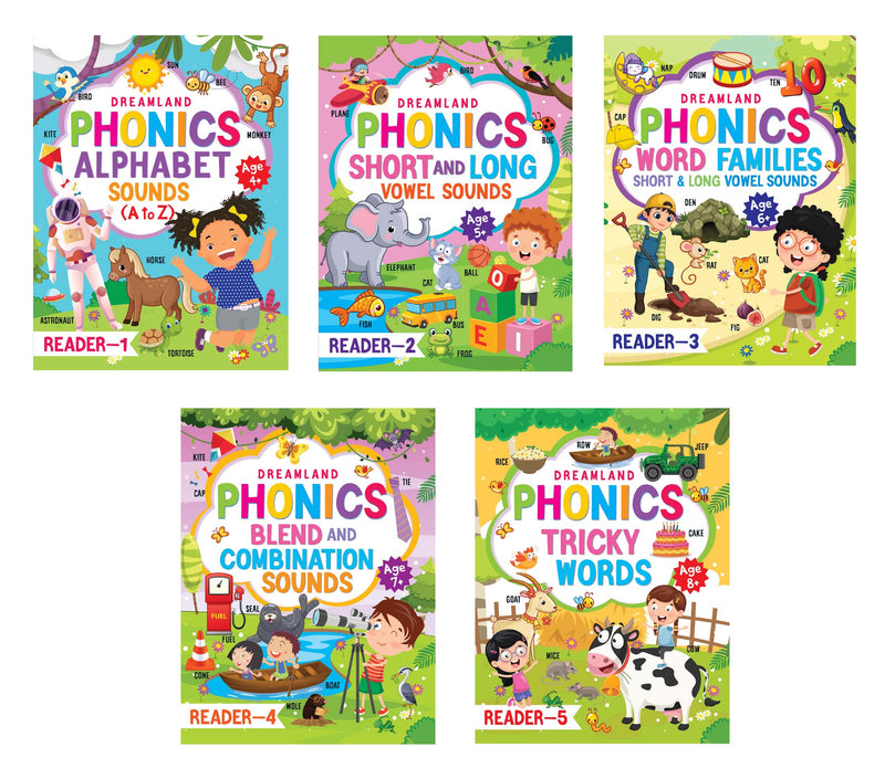 Phonics Reader 5 Books Pack : Children Early Learning Book By Dreamland