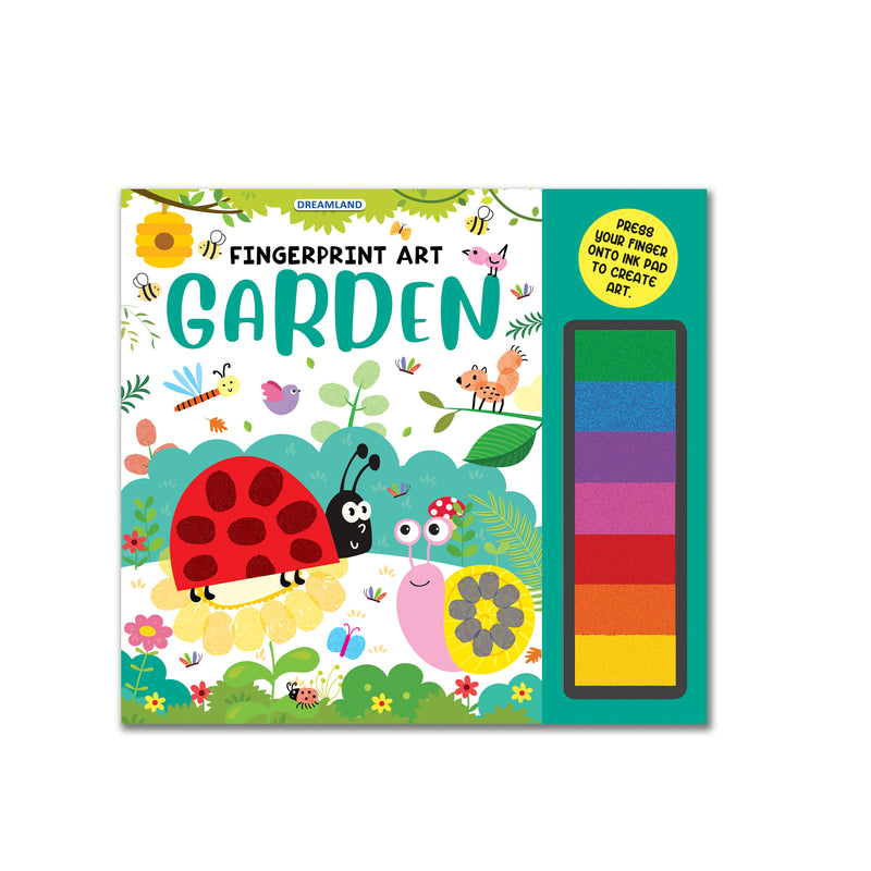 Fingerprint Art Activity Book for Children - Garden with Thumbprint Gadget : Children Colouring & Activity Book By Dreamland