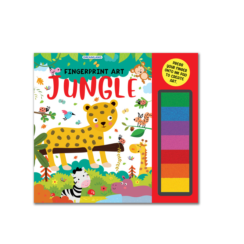 Fingerprint Art Activity Book for Children - Jungle with Thumbprint Gadget : Children Colouring & Activity Book By Dreamland