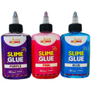 Slime and Craft Assorted Color Glue. (Purple/Pink/Blue, Pack of 3 Bottles, 100 ml Each)