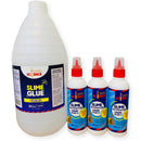 Jumbo Slime Kit. Make 100+ Slimes- Pack of 1 Bottle Slime & Craft Clear Glue (2 Liters) + 3 Bottles Slime Activator Liquid Plus Clear (200 ml Each)