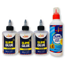 Slime Making Supplies Pack of 3 Bottles Slime & Craft Clear Glue (100 ml Each Each) + 1 Bottle Slime Activator Liquid Plus Clear (200 ml). Make 20+ Slimes