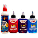 Slime and Craft Assorted Color Glue. (Purple/Pink/Blue, Pack of 3 Bottles, 100 ml Each) + 1 Bottle Slime Activator Liquid Plus Clear (200 ml). Make 20+ Slimes