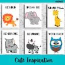 Animal Prints Motivational Message for Nursery | Set of 6 | 6 X 8 Inches