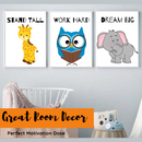 Animal Prints Motivational Message for Nursery | Set of 6 | 6 X 8 Inches
