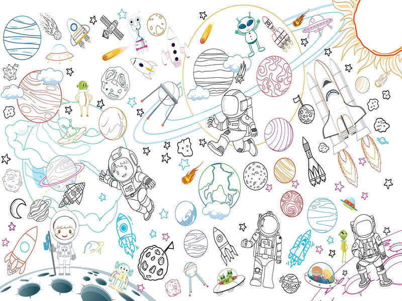 Pop-Out In the Space- With 3D Models Colouring Stickers : Interactive & Activity Children Book by Dreamland Publications