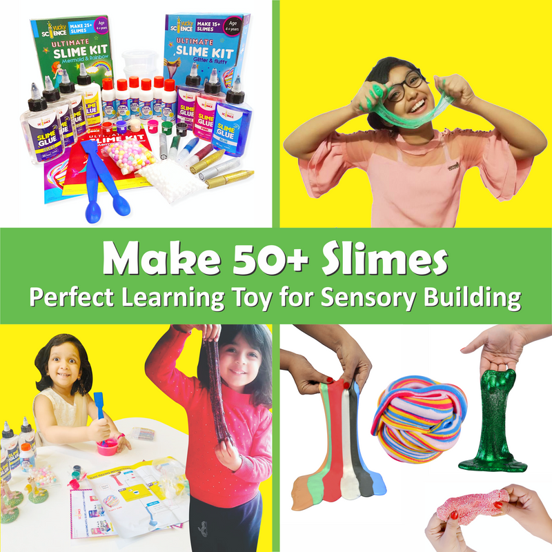 Ultimate Slime Making Kit for Kids Combo Pack of 2 - Mermaid & Rainbow, Glitter Unicorn & Fluffy