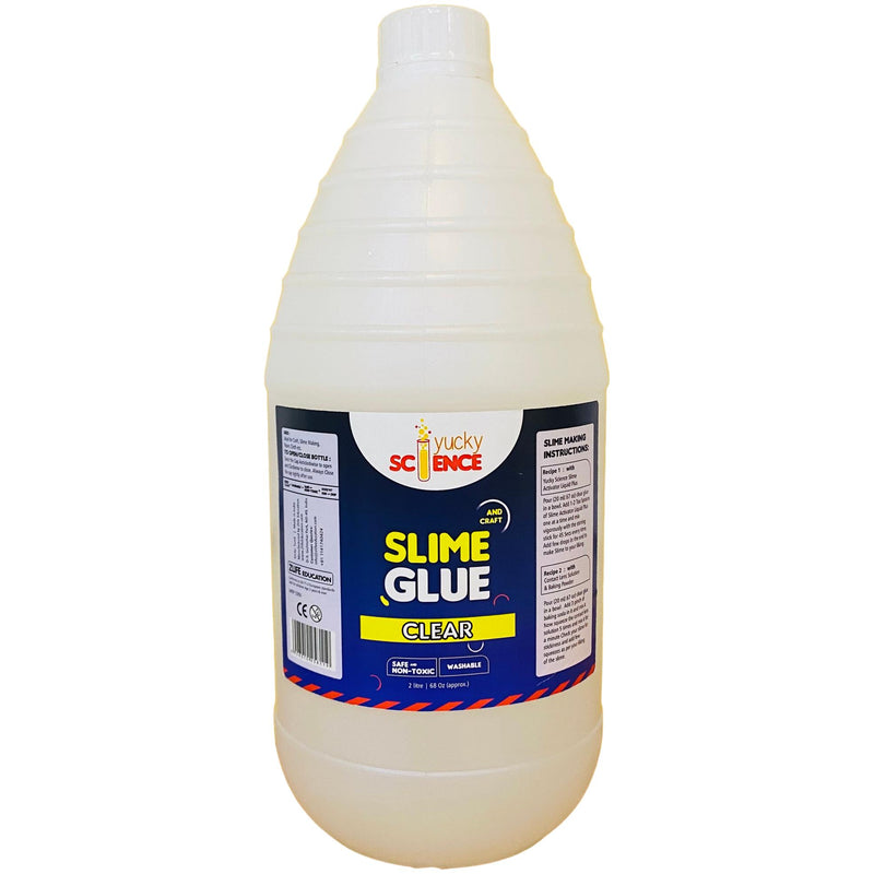 Jumbo Slime Kit. Make 100+ Slimes- Pack of 1 Bottle Slime & Craft Clear Glue (2 Liters) + 3 Bottles Slime Activator Liquid Plus Clear (200 ml Each)