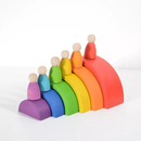 6 Rainbow Peg Dolls Set
