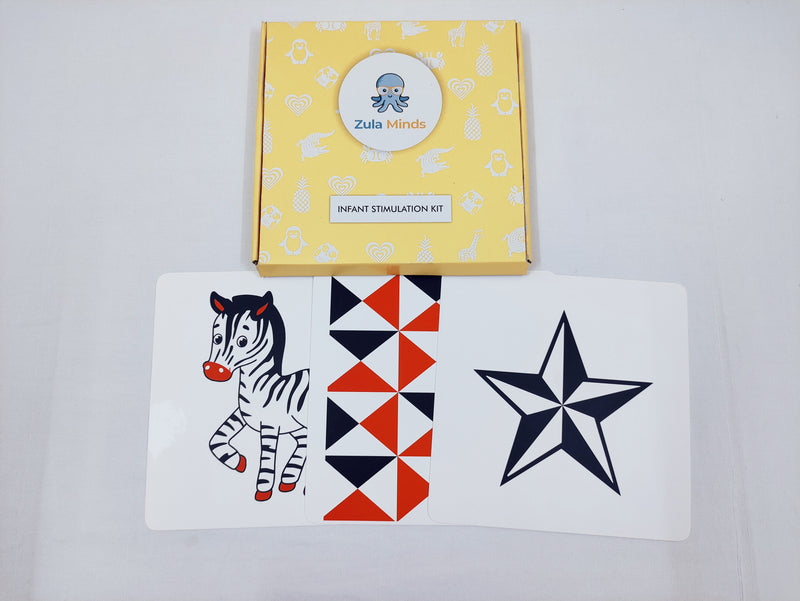 ZulaMinds Infant Stimulation Kit - JUMBO Size - Combo pack - 20 card pack Kit