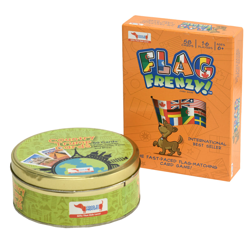 CocoMoco Kids Geography Card Games Combo Pack for 5-12 year olds