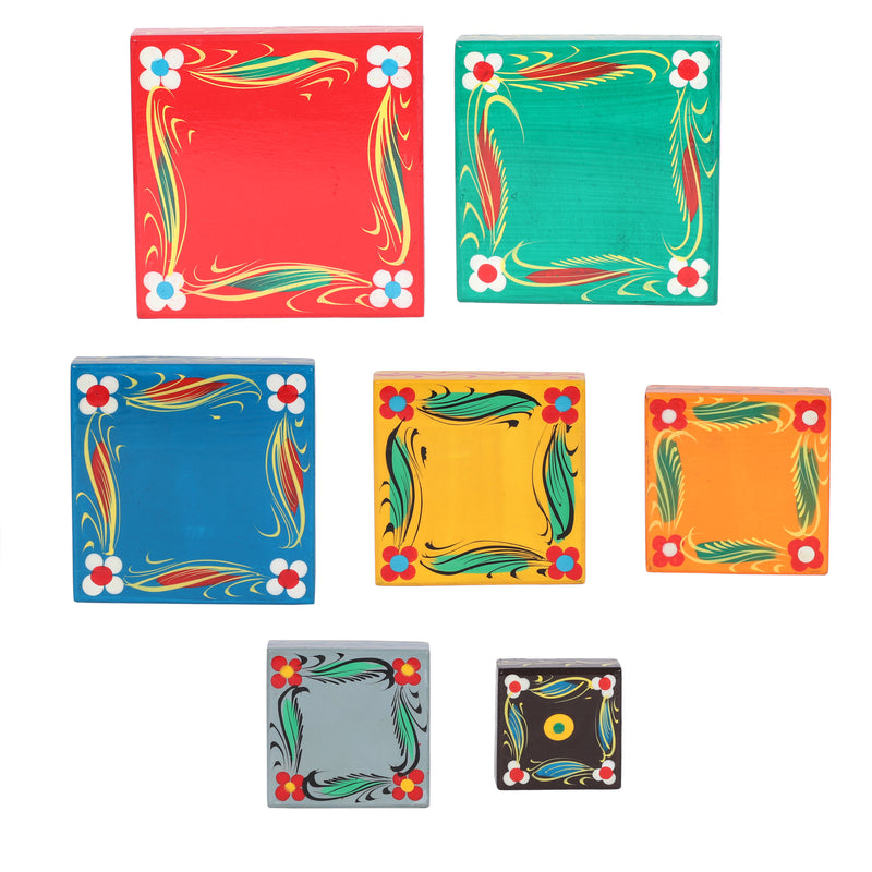 Desi Toys Lagori Game set for Kids /Seven Stones / Pithu / Sitoliya - Handpainted